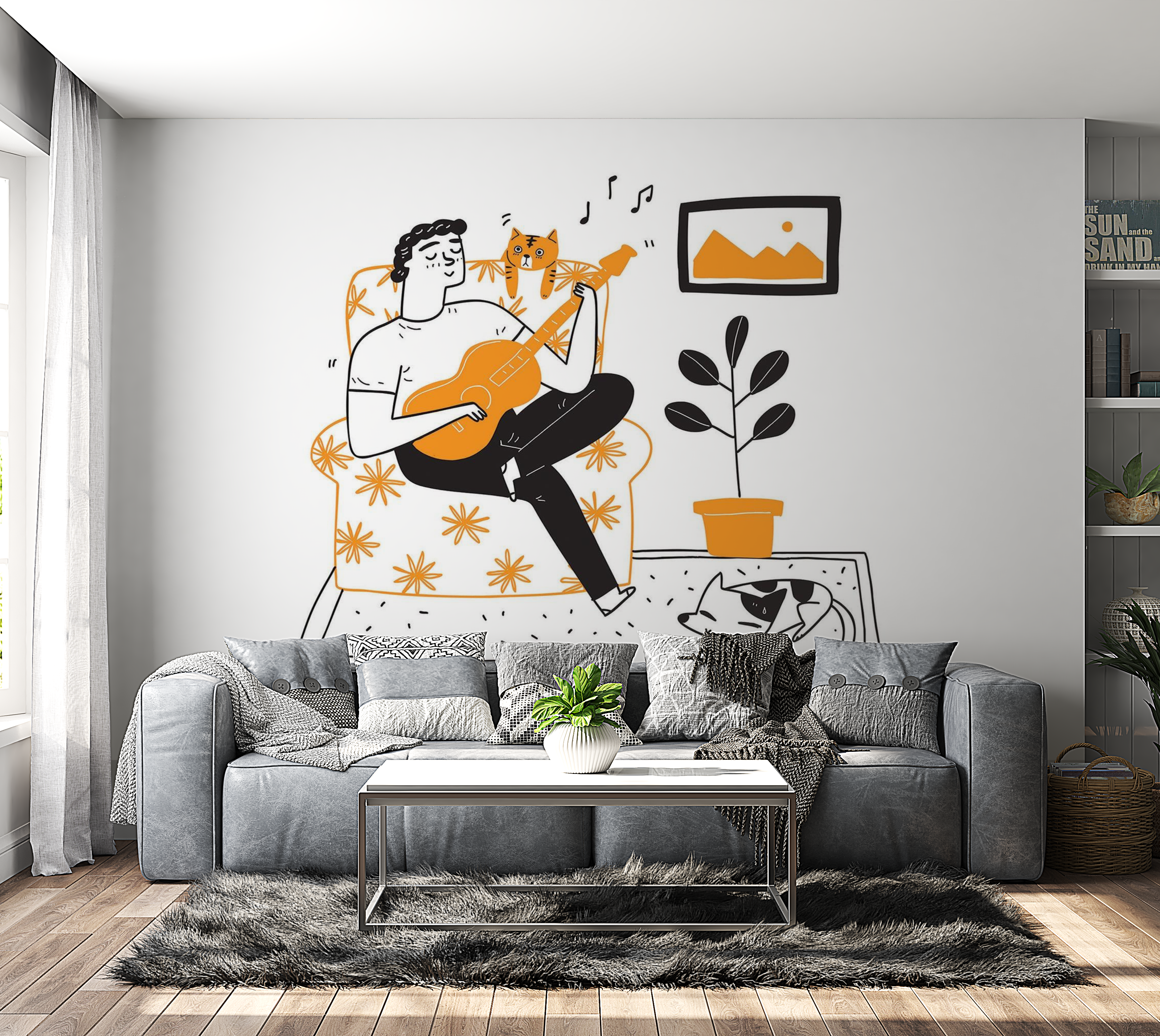 Premium Peel & Stick Wall Mural - Guitar Serenade
