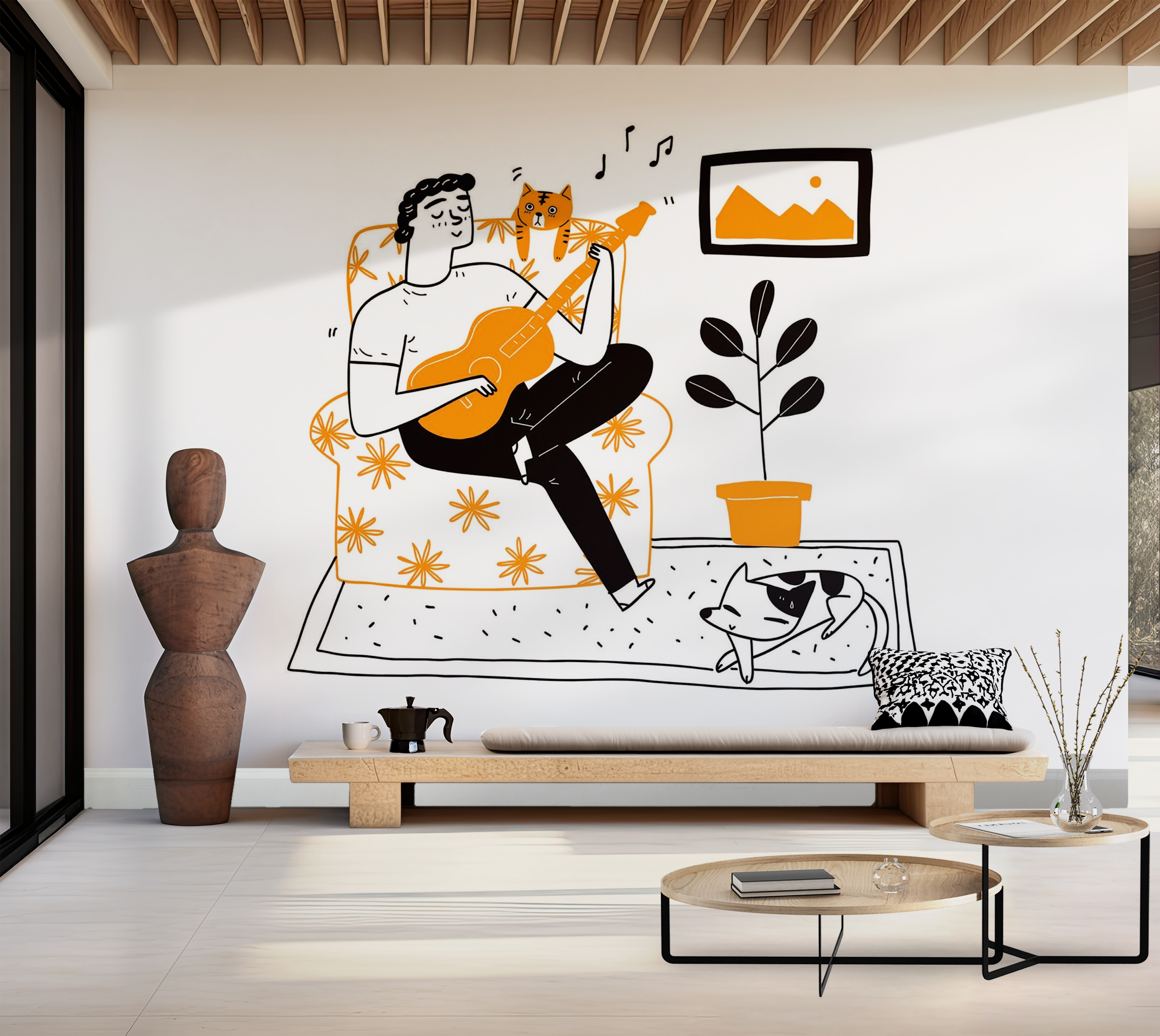 Premium Peel & Stick Wall Mural - Guitar Serenade