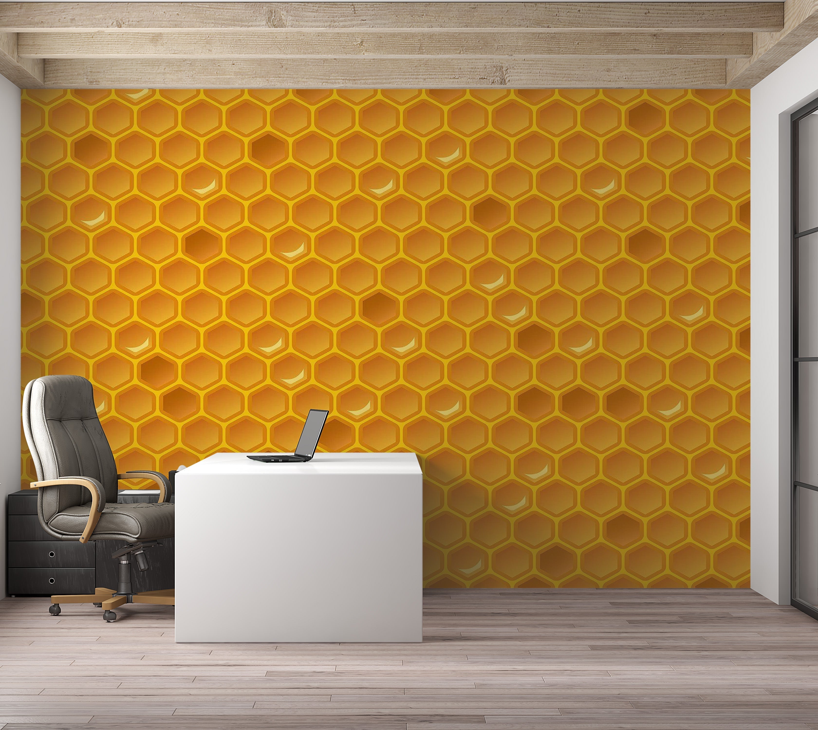 Premium Peel & Stick Wall Mural - Honeycomb Pattern