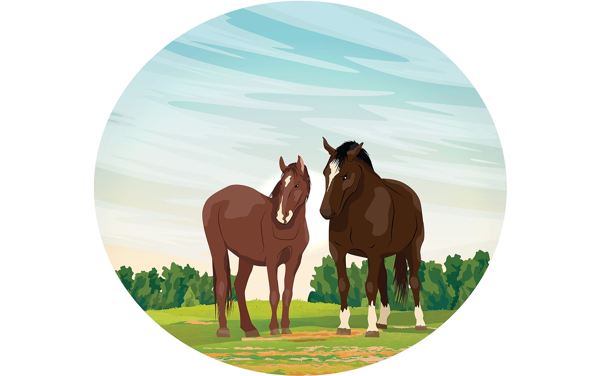 Premium Peel & Stick Wall Mural - Horses in Nature