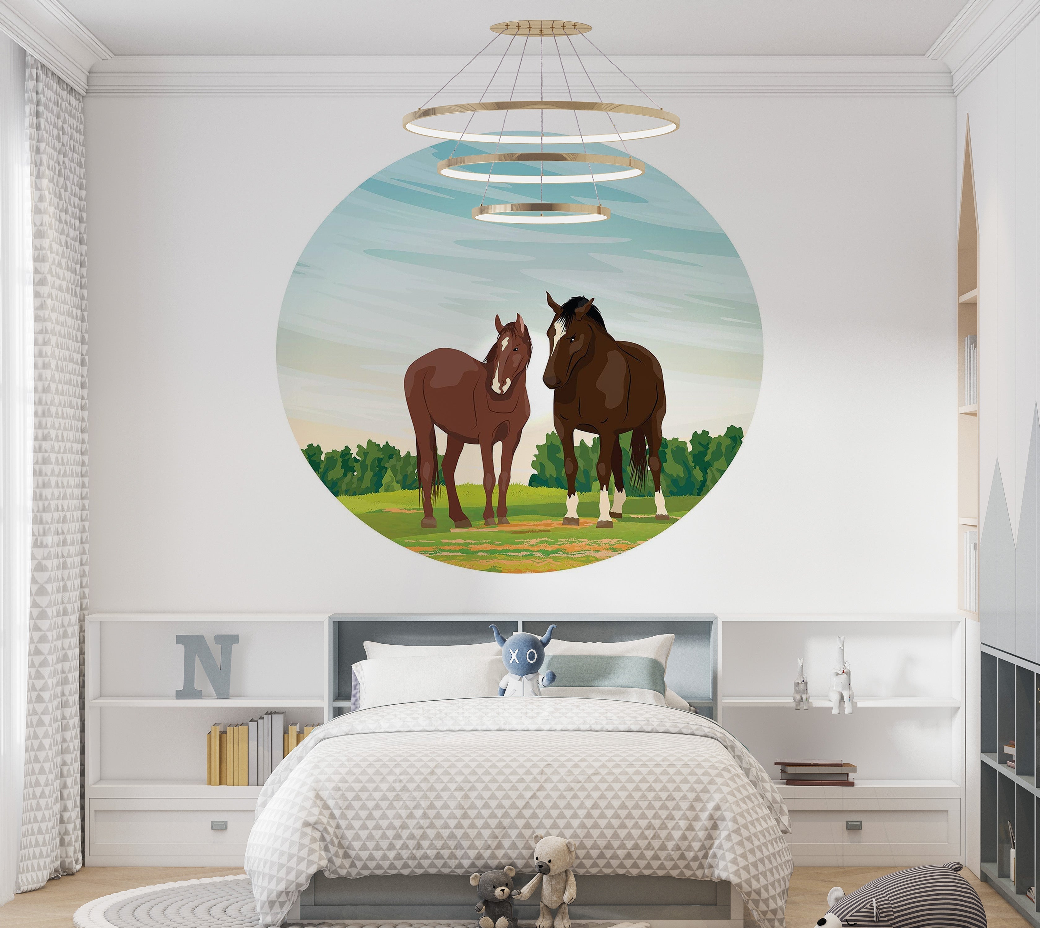 Premium Peel & Stick Wall Mural - Horses in Nature