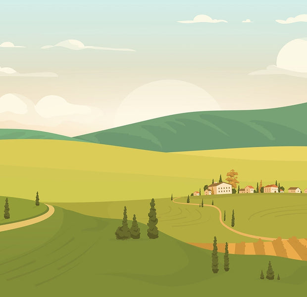 Premium Peel & Stick Wall Mural - Idyllic Countryside Landscape