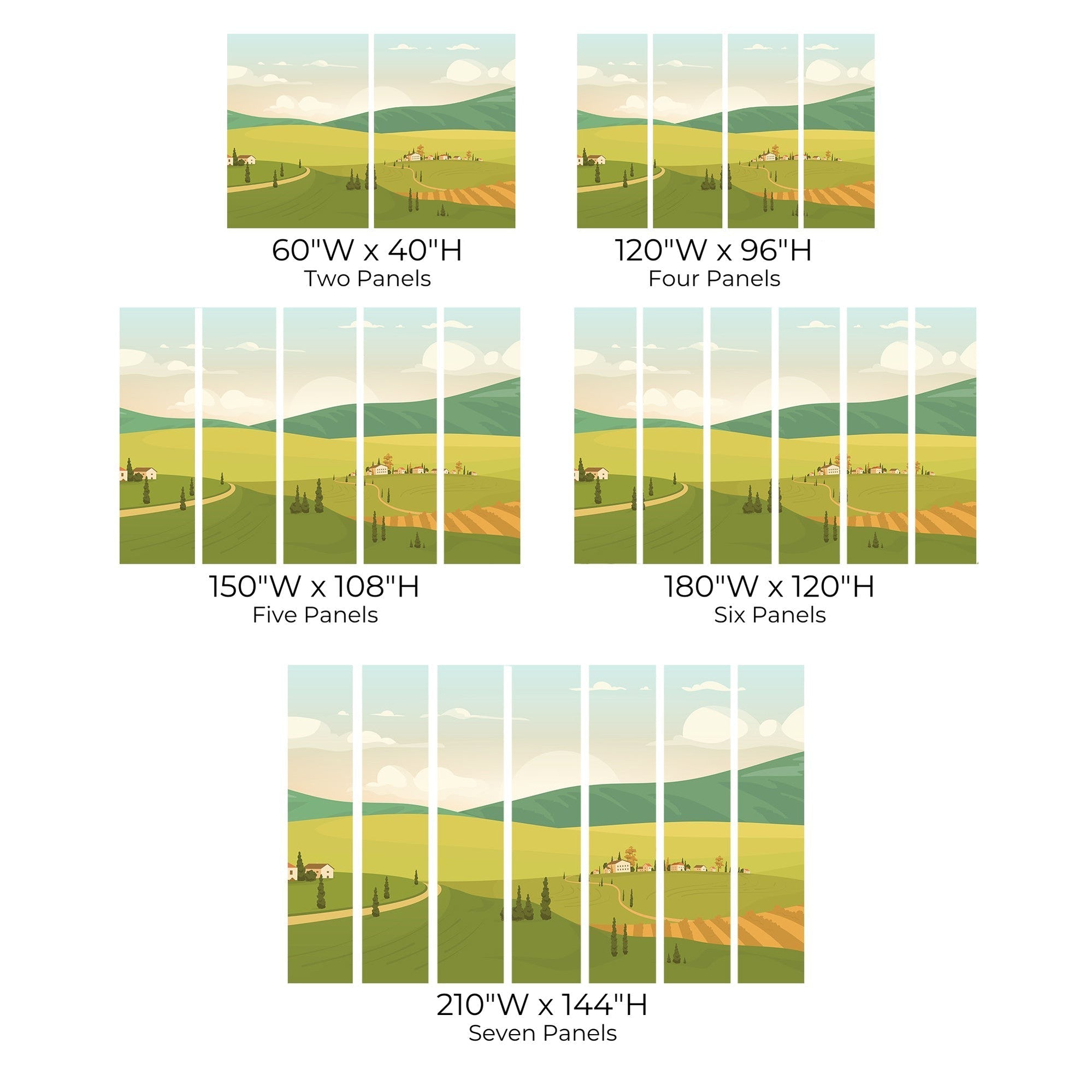 Premium Peel & Stick Wall Mural - Idyllic Countryside Landscape