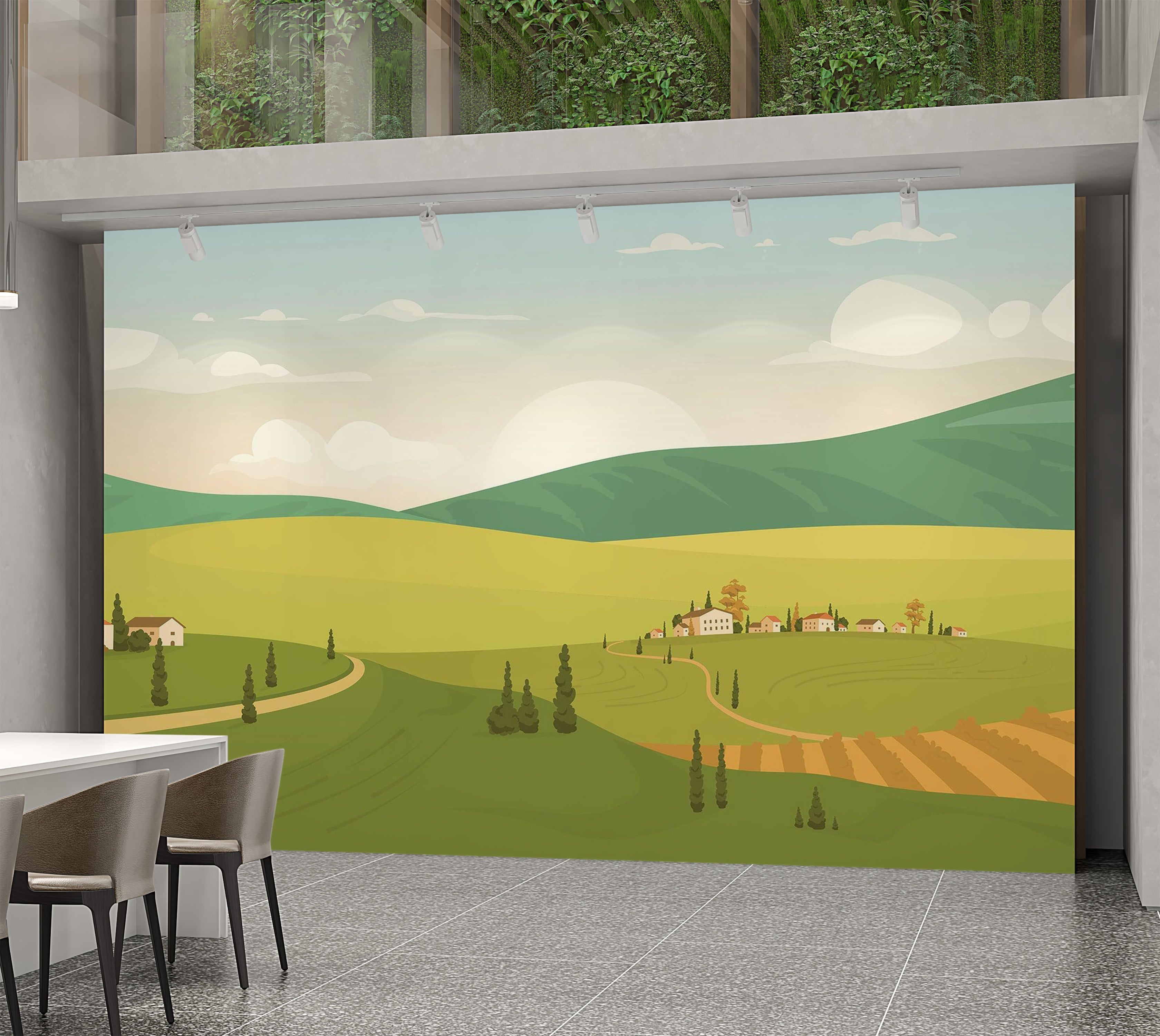 Premium Peel & Stick Wall Mural - Idyllic Countryside Landscape