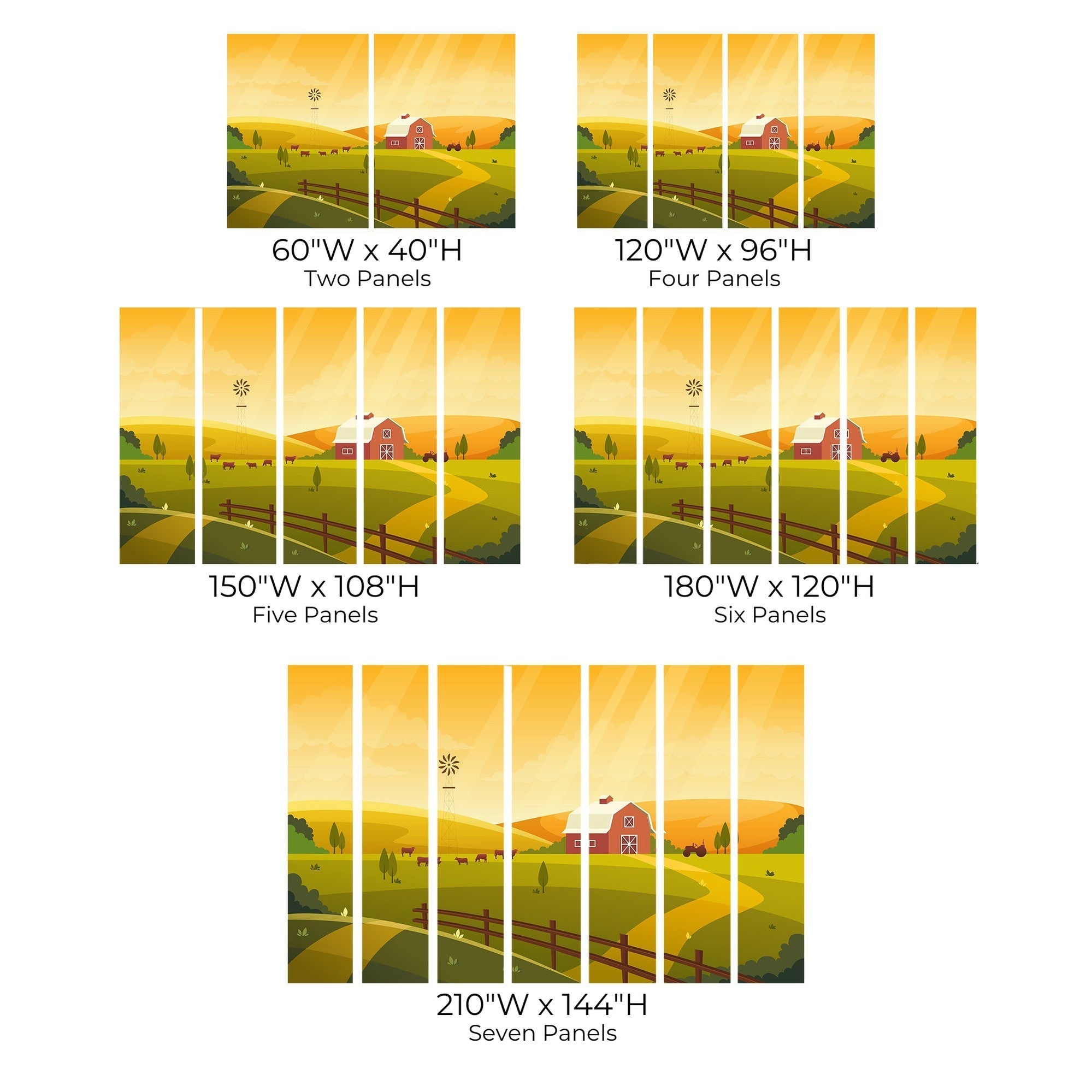 Premium Peel & Stick Wall Mural - Idyllic Farm Sunset
