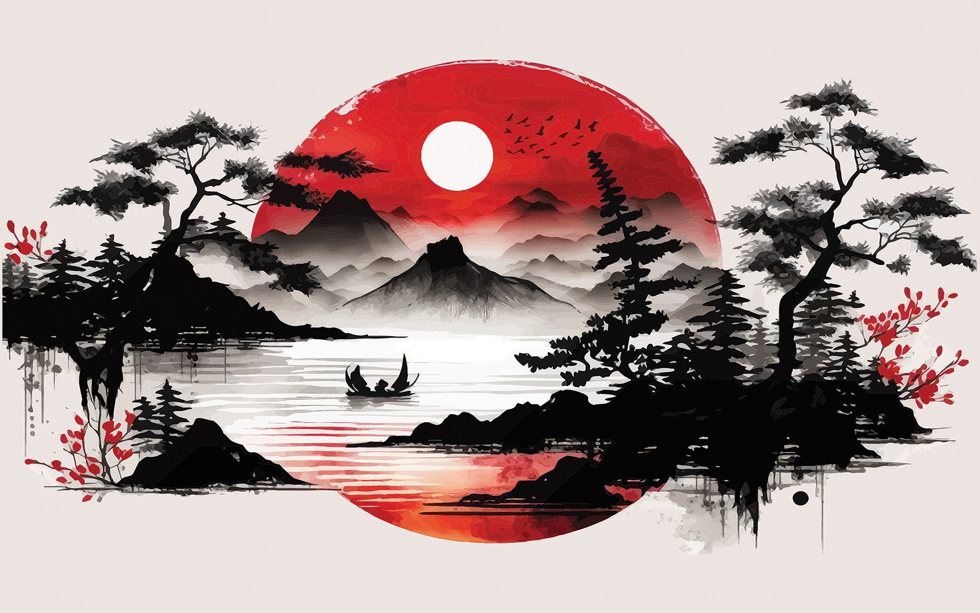 Premium Peel & Stick Wall Mural - Japanese Landscape