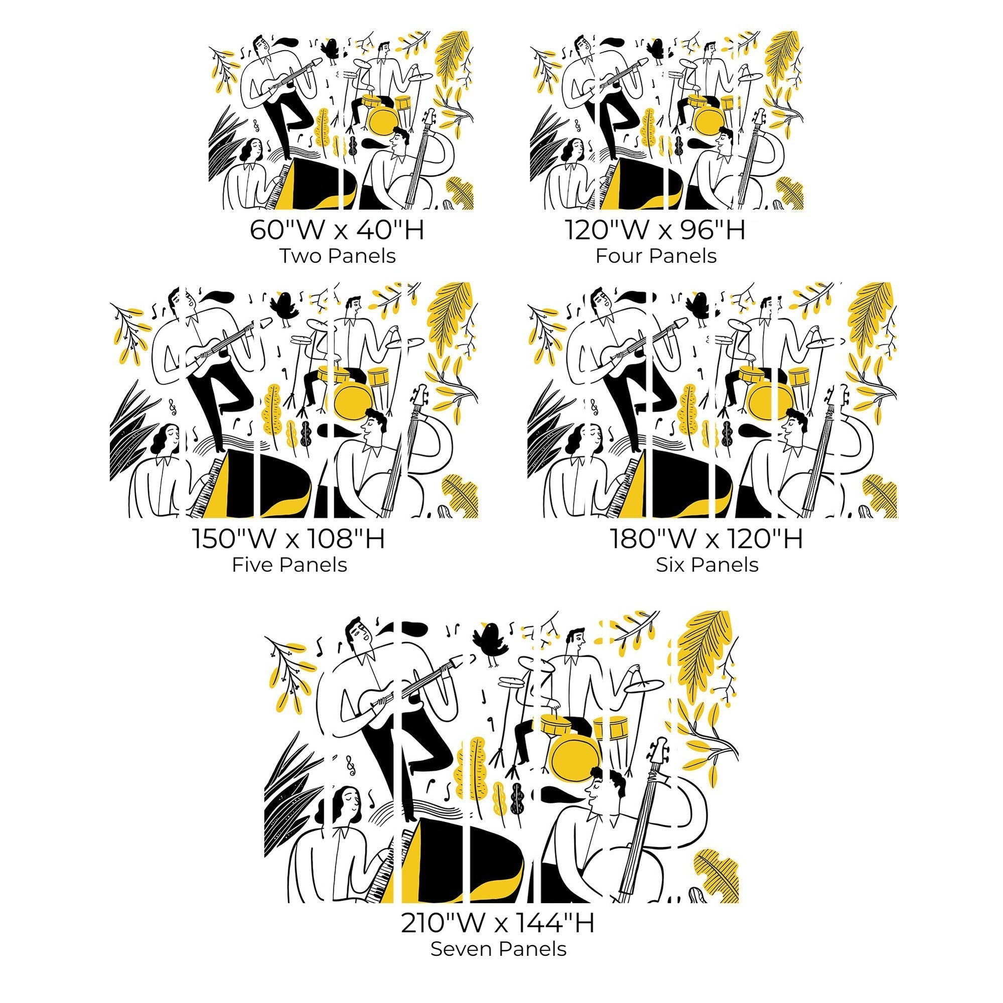 Premium Peel & Stick Wall Mural - Jazz Band Fun