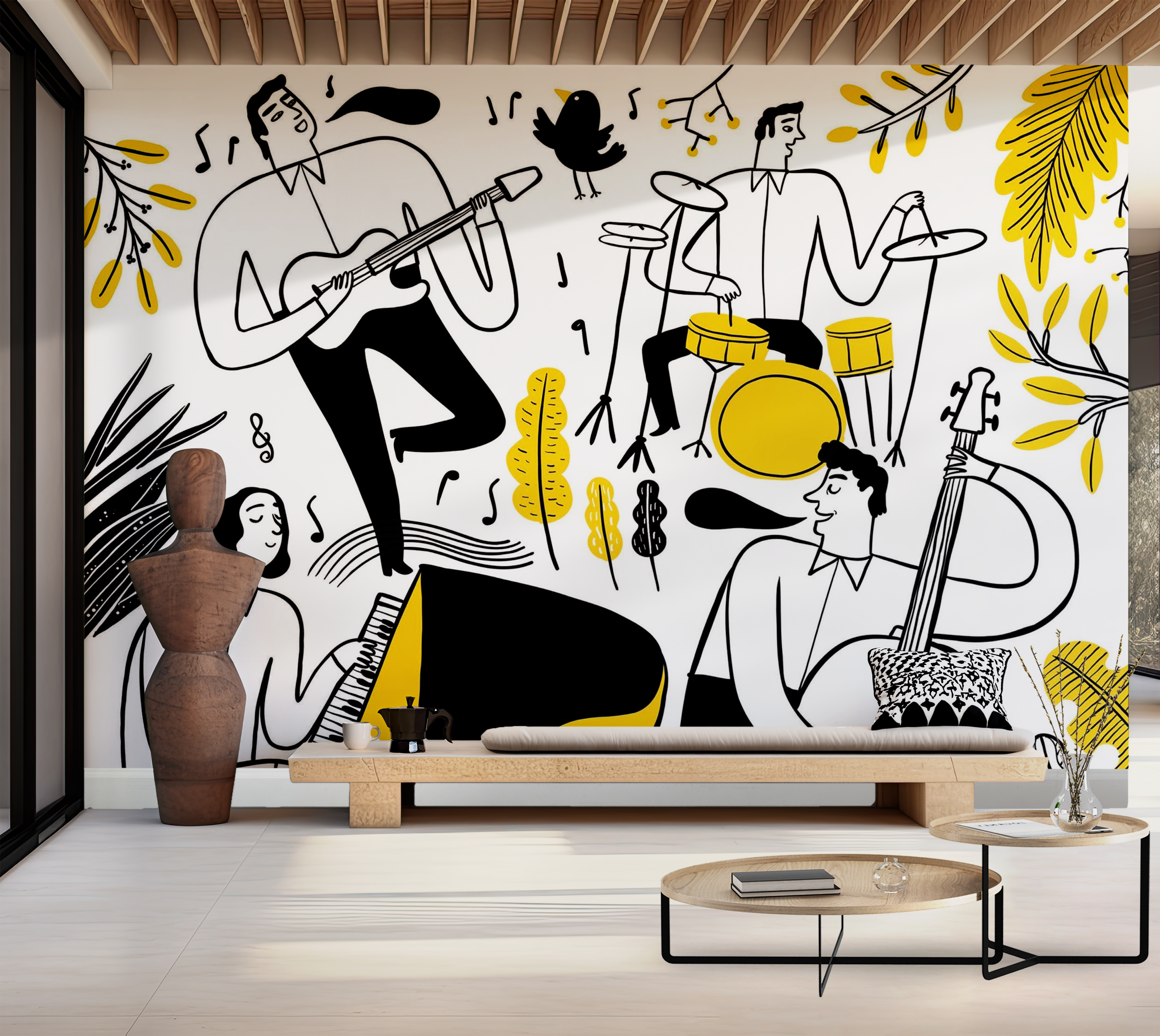 Premium Peel & Stick Wall Mural - Jazz Band Fun