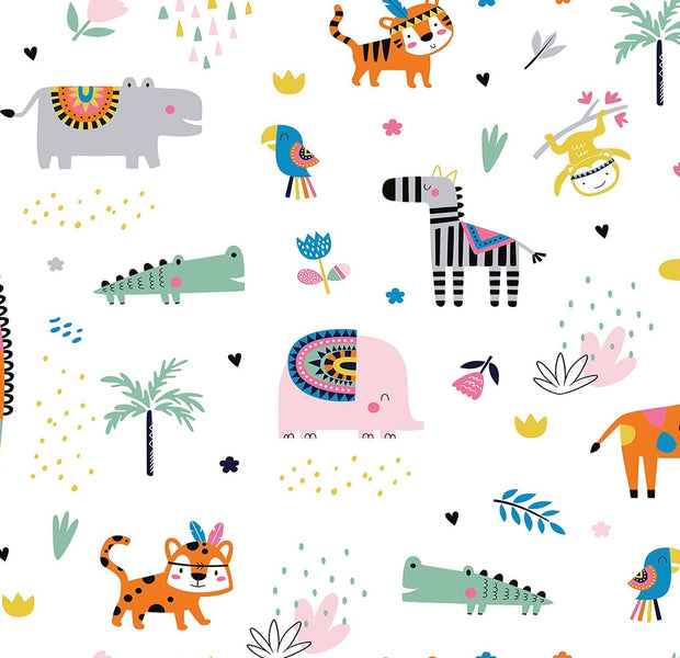 Premium Peel & Stick Wall Mural - Jungle Animals