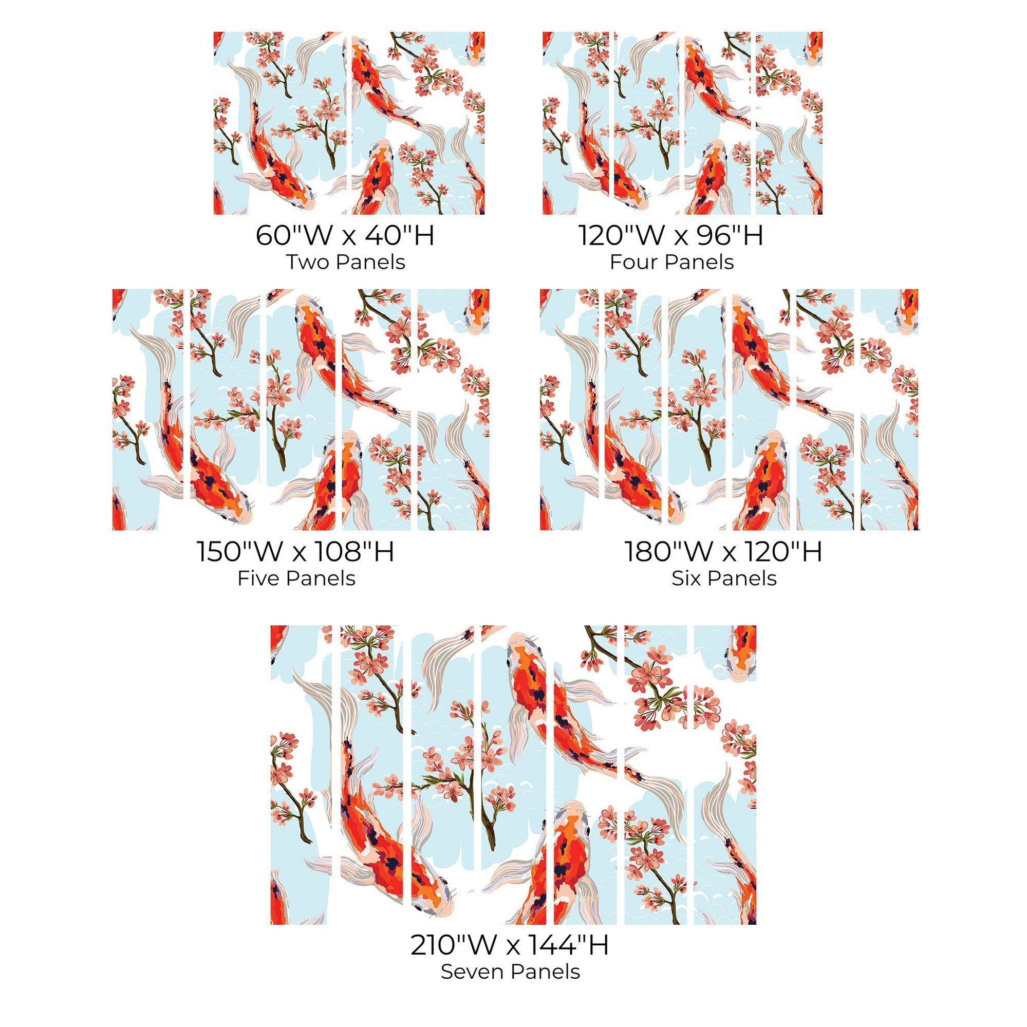 Premium Peel & Stick Wall Mural - Koi Fish Bloom