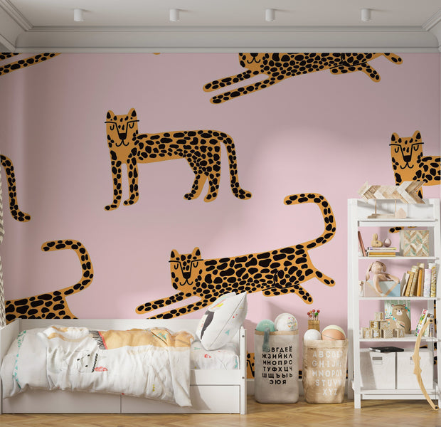 Premium Wallpaper Wall Mural - Leopard Pattern 60"Wx40"H / Non-Woven Fleece