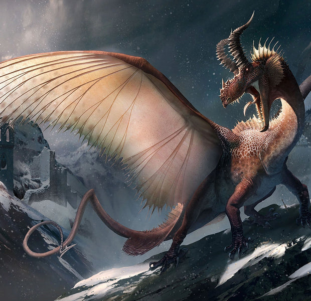 Premium Peel & Stick Wall Mural - Majestic Dragon Landscape