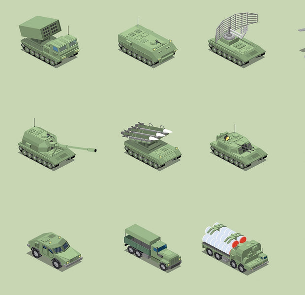 Premium Peel & Stick Wall Mural - Military Vehicles Collection