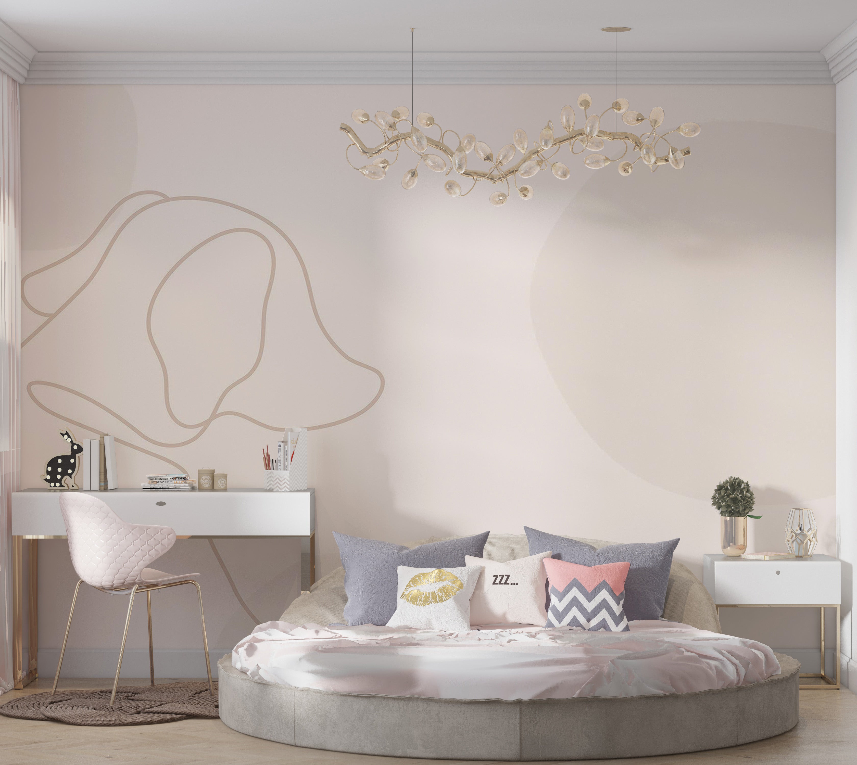 Premium Peel & Stick Wall Mural - Minimalist Dog Outline