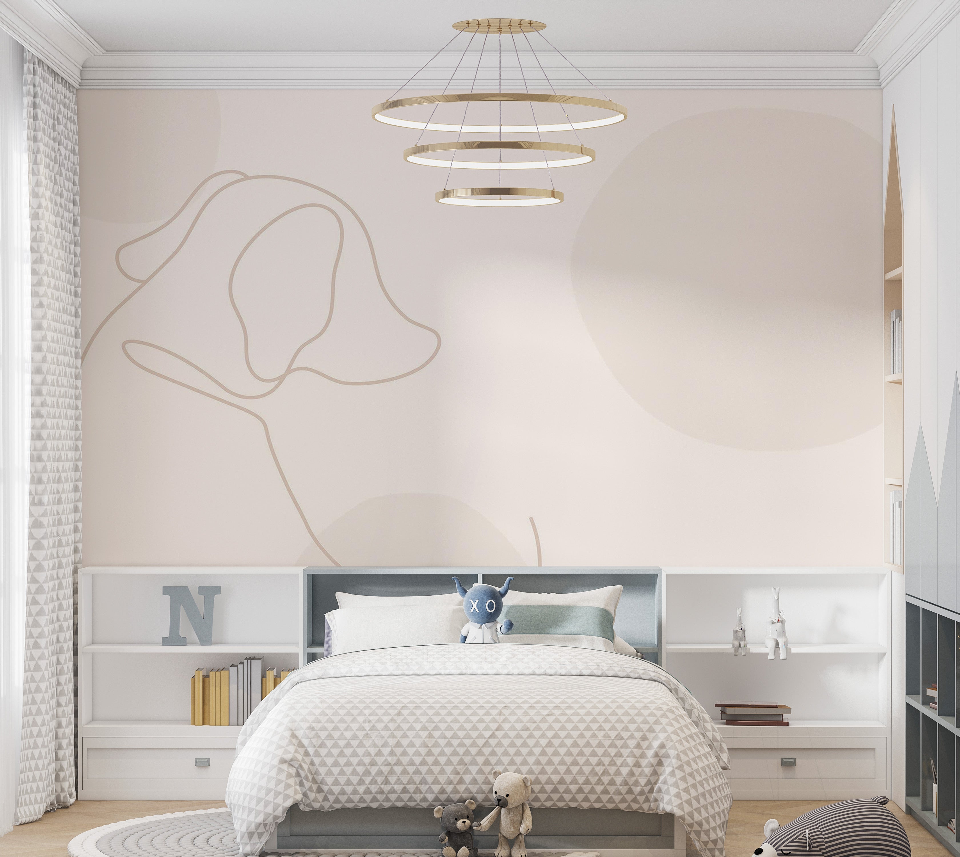 Premium Peel & Stick Wall Mural - Minimalist Dog Outline