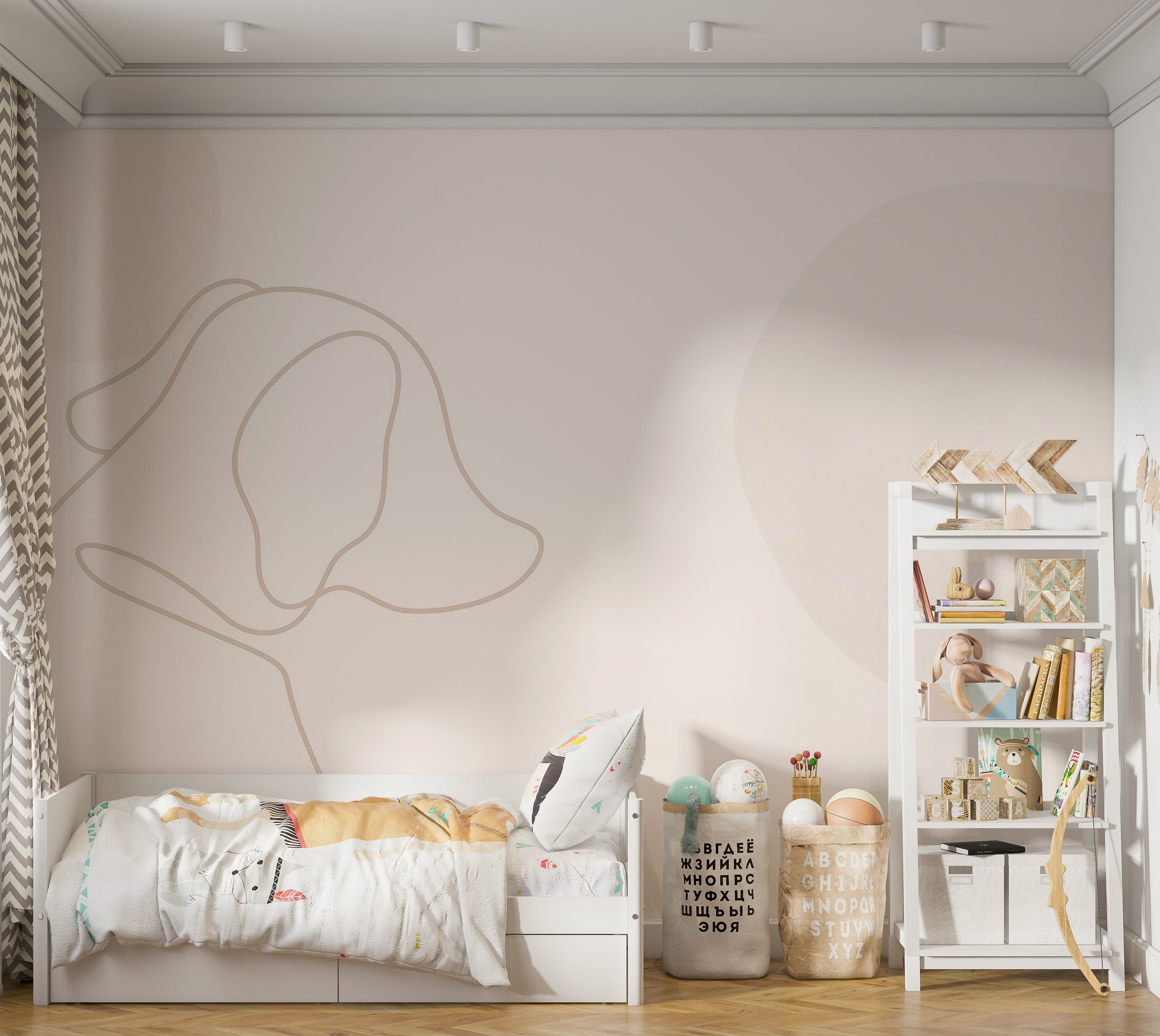 Premium Peel & Stick Wall Mural - Minimalist Dog Outline