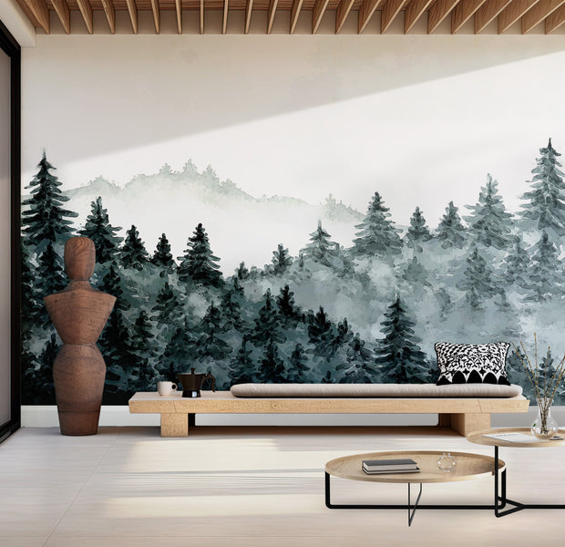 Premium Peel & Stick Wall Mural - Misty Forest