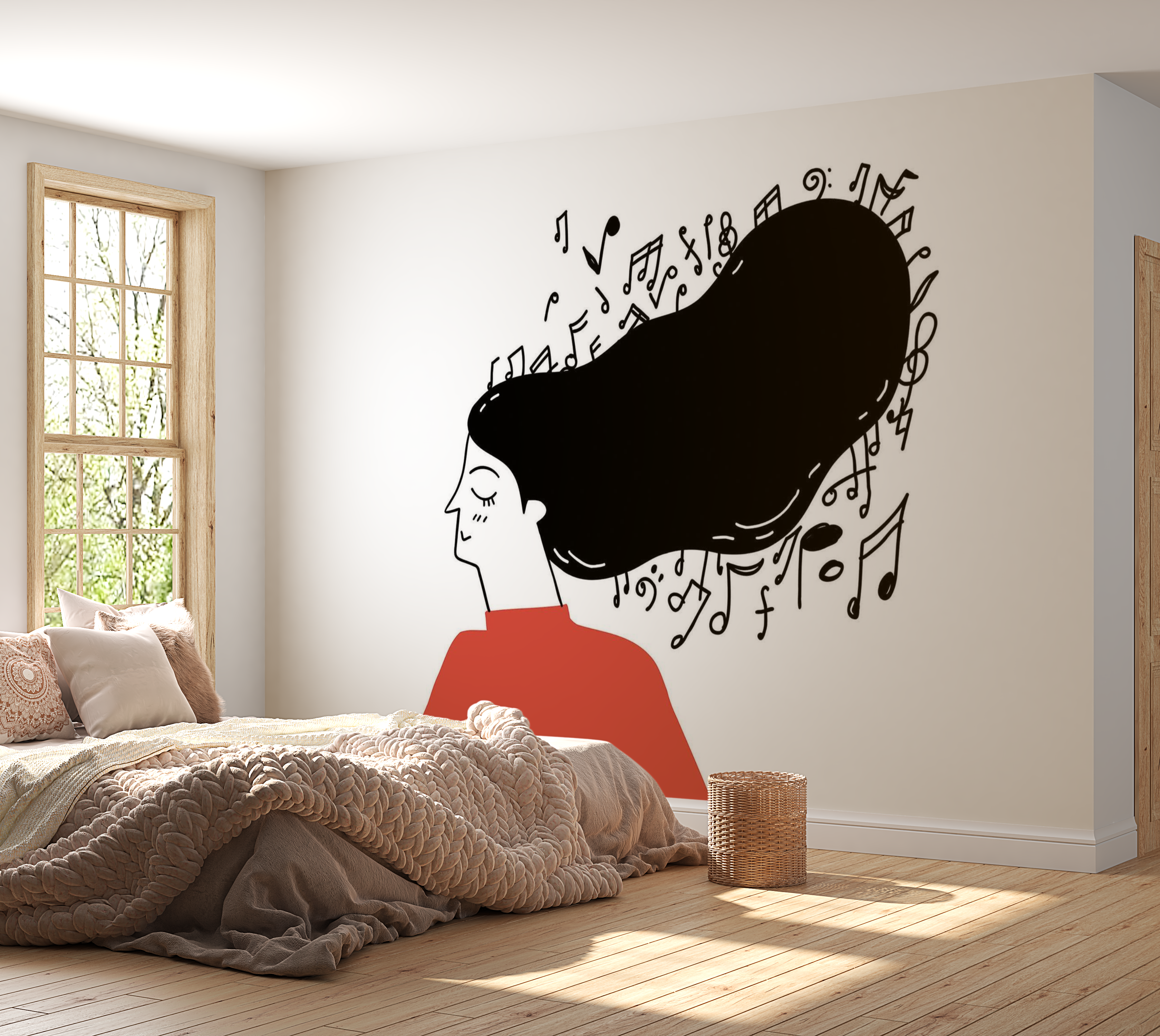 Premium Peel & Stick Wall Mural - Musical Thoughts
