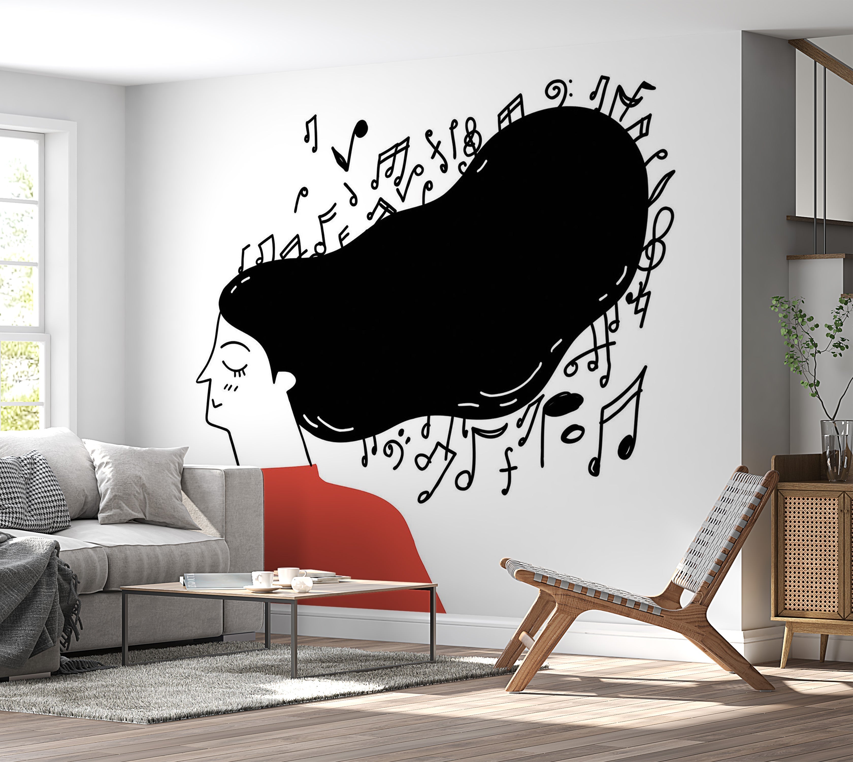 Premium Peel & Stick Wall Mural - Musical Thoughts