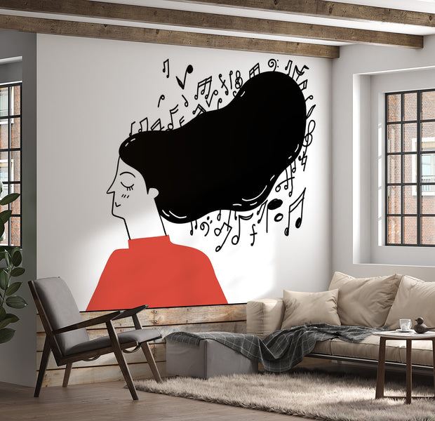 Premium Peel & Stick Wall Mural - Musical Thoughts