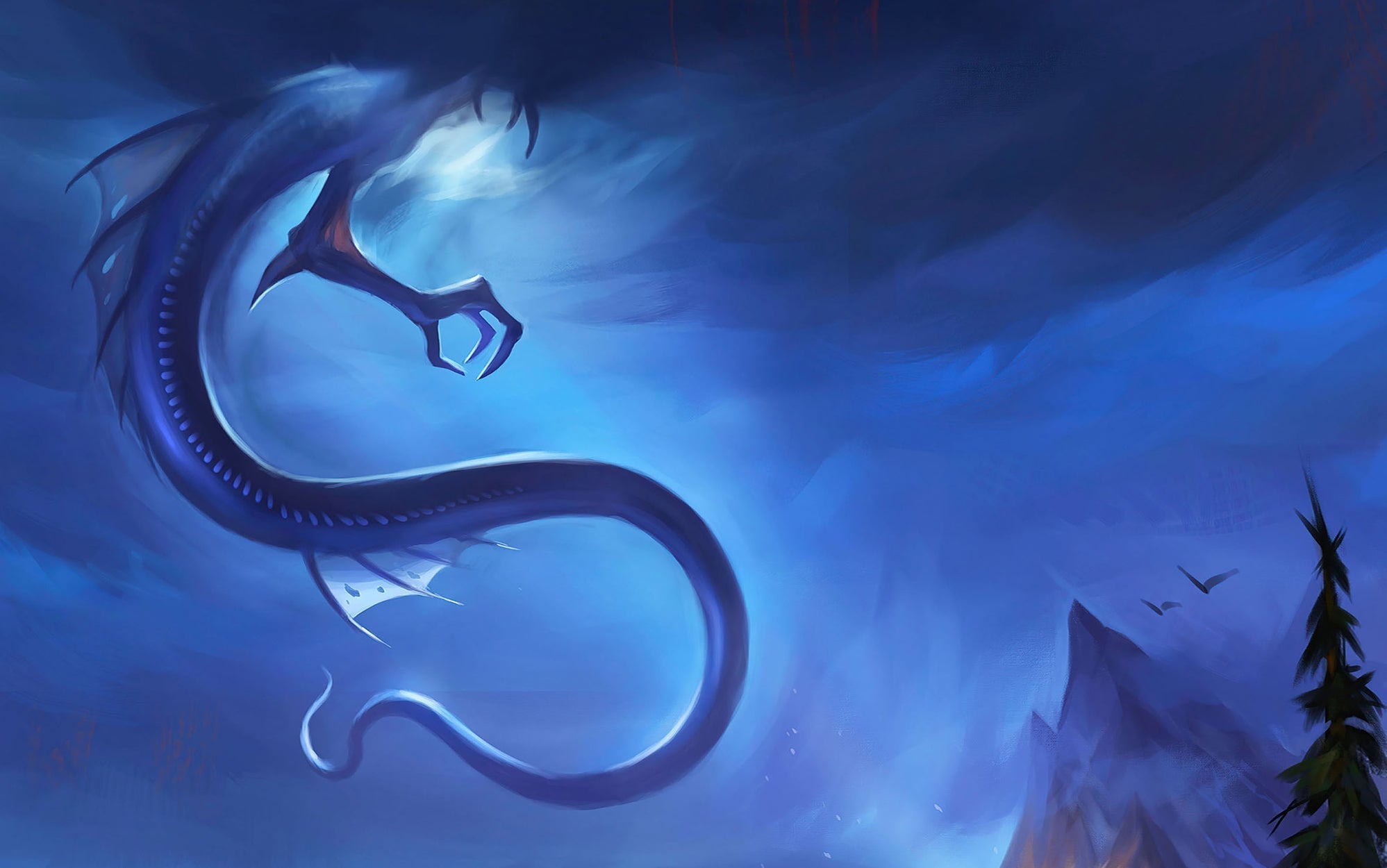 Premium Peel & Stick Wall Mural - Mystical Dragon Flight