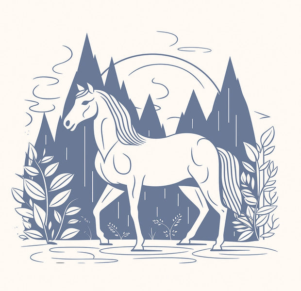 Premium Peel & Stick Wall Mural - Mystical Horse Landscape