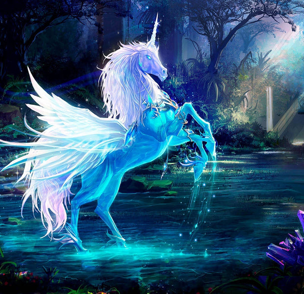 Premium Peel & Stick Wall Mural - Mystical Unicorn Forest