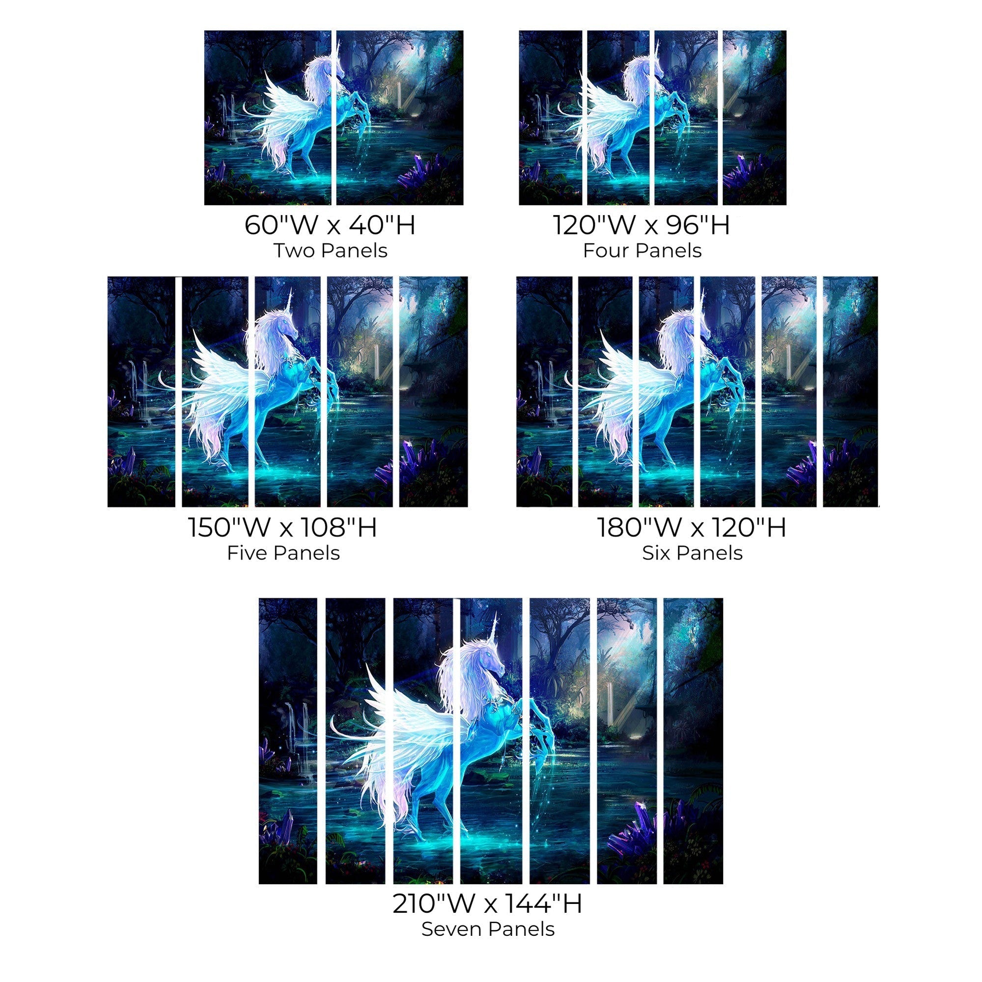 Premium Peel & Stick Wall Mural - Mystical Unicorn Forest