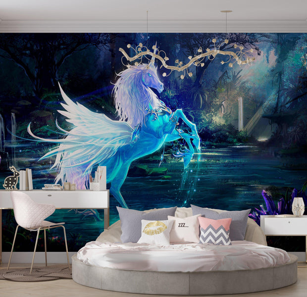 Premium Wallpaper Wall Mural - Mystical Unicorn Forest
