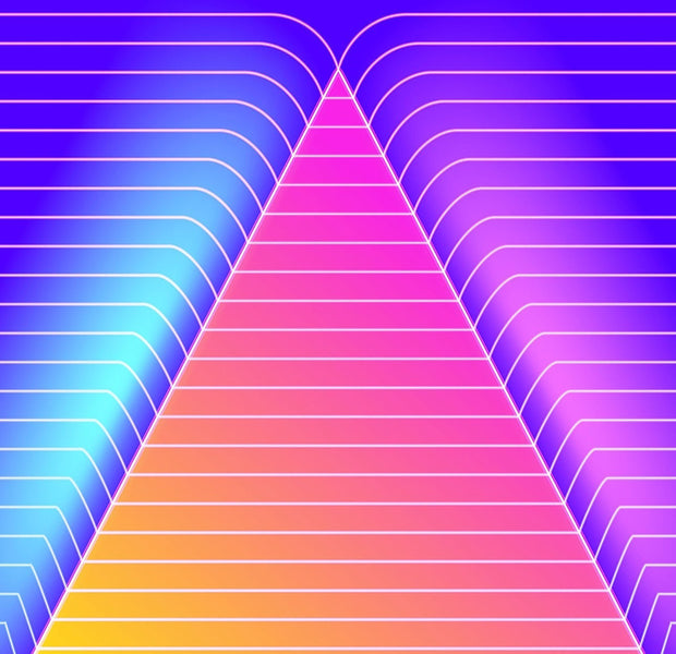 Premium Peel & Stick Wall Mural - Neon Zigzag Pattern