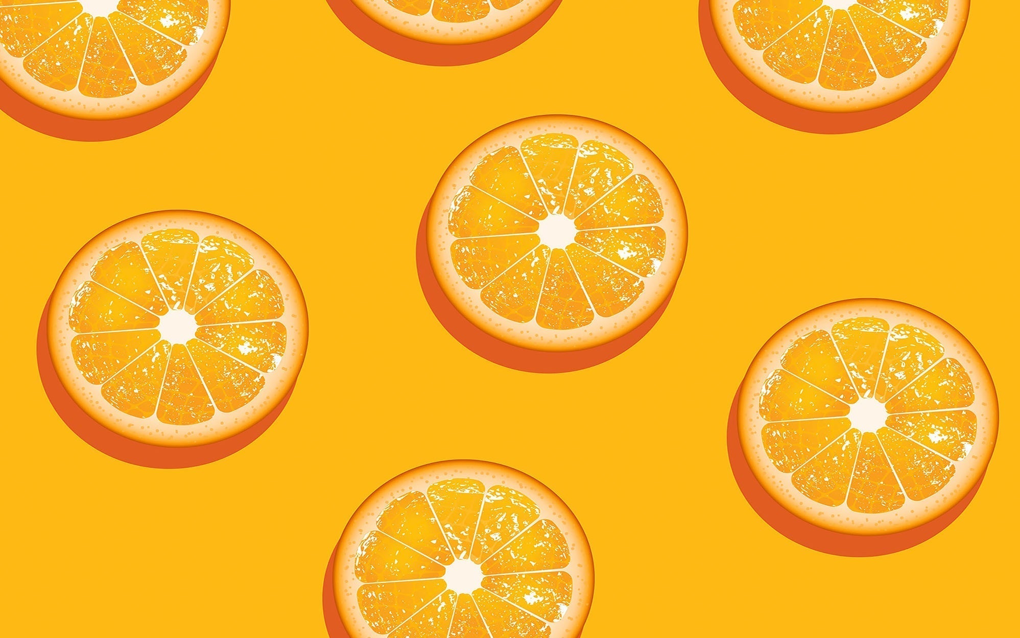 Premium Peel & Stick Wall Mural - Orange Slices Pattern