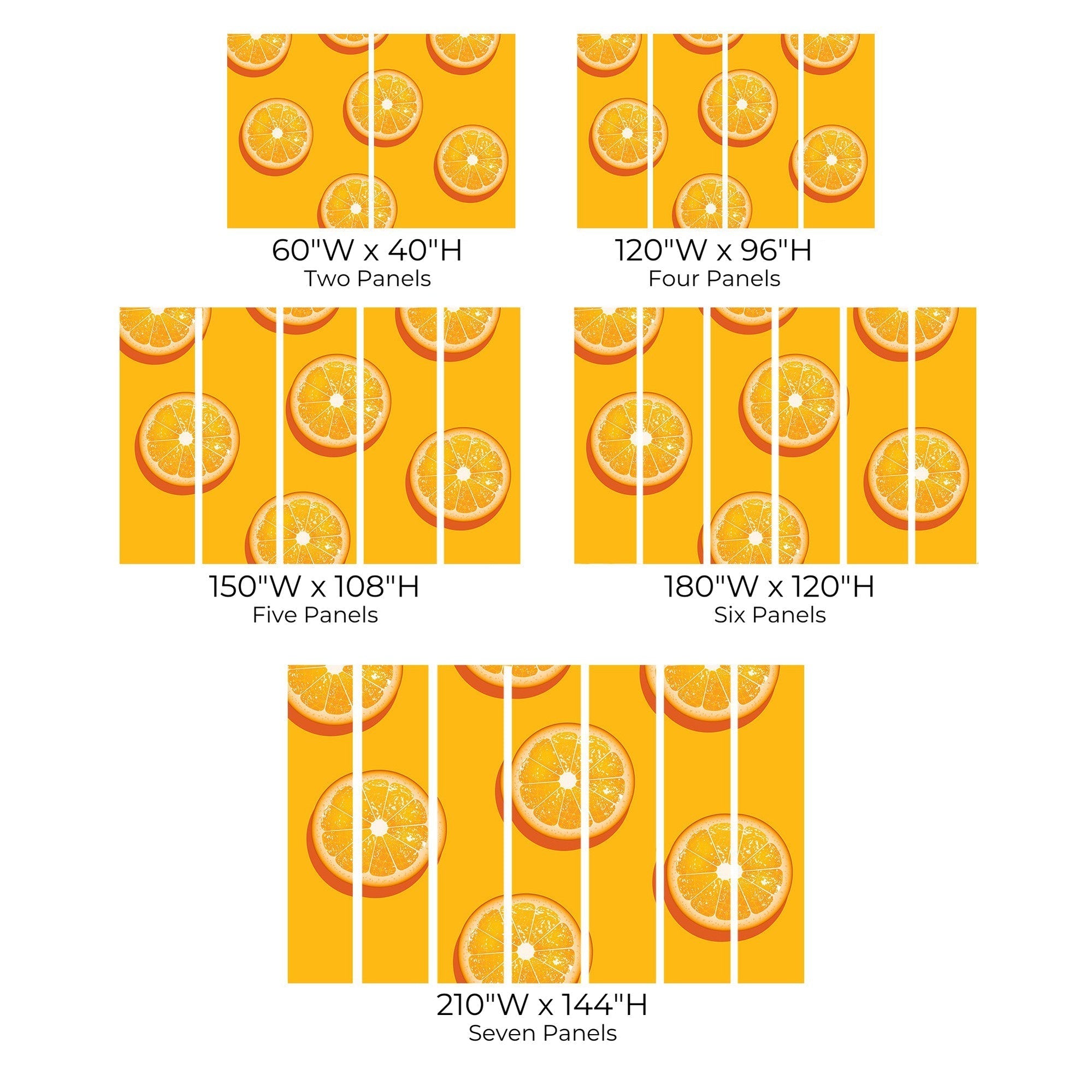 Premium Peel & Stick Wall Mural - Orange Slices Pattern