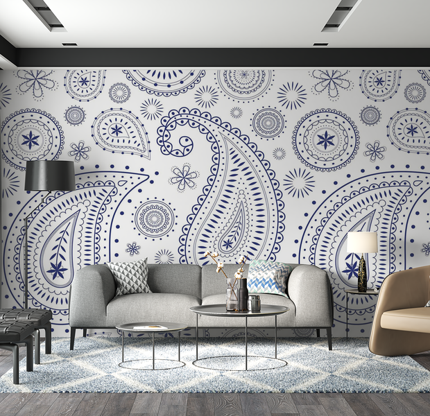 Premium Wallpaper Wall Mural - Paisley Pattern 60"Wx40"H / Non-Woven Fleece
