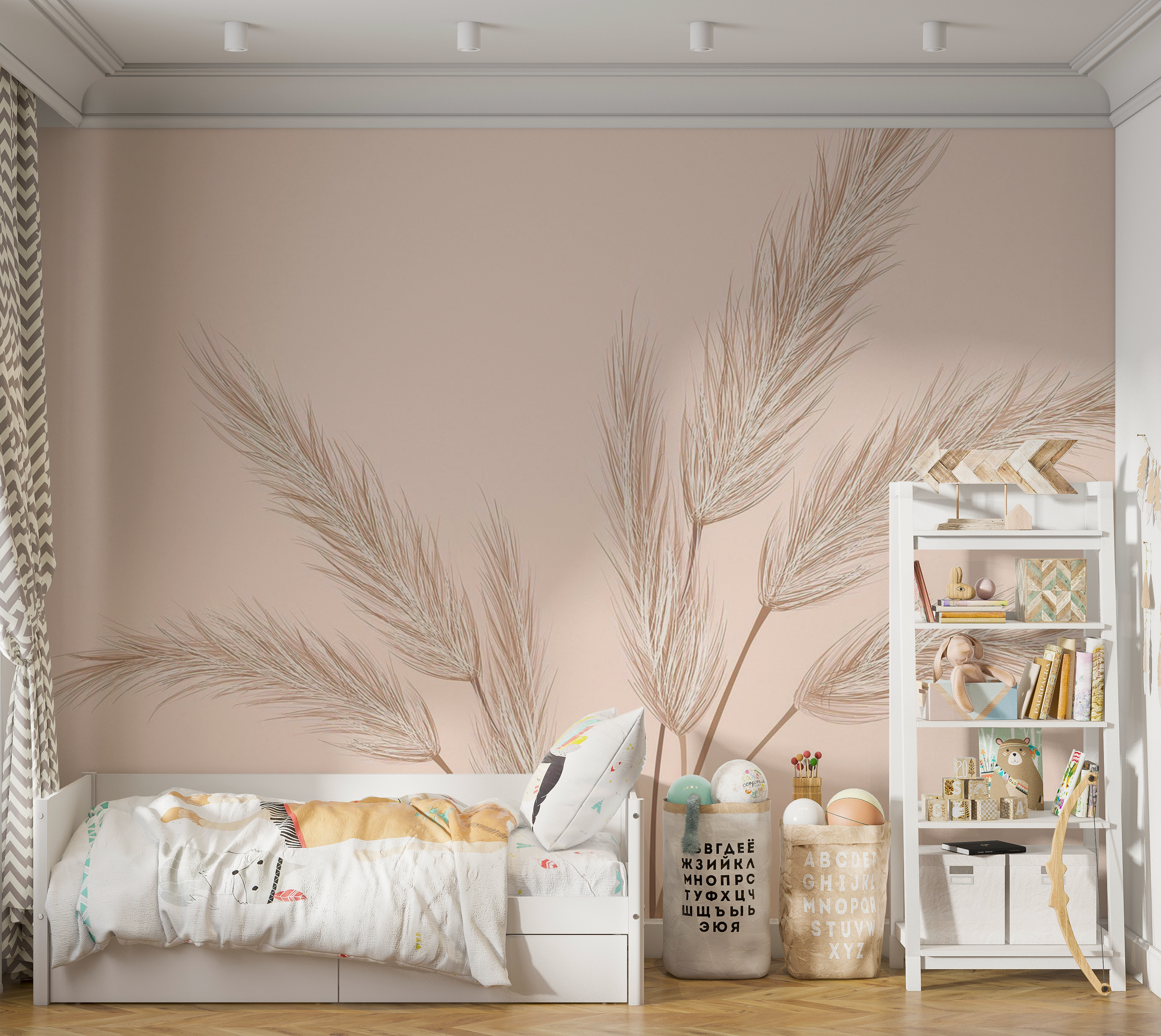 Premium Wallpaper Wall Mural - Pampas Grass 60"Wx40"H / Non-Woven Fleece