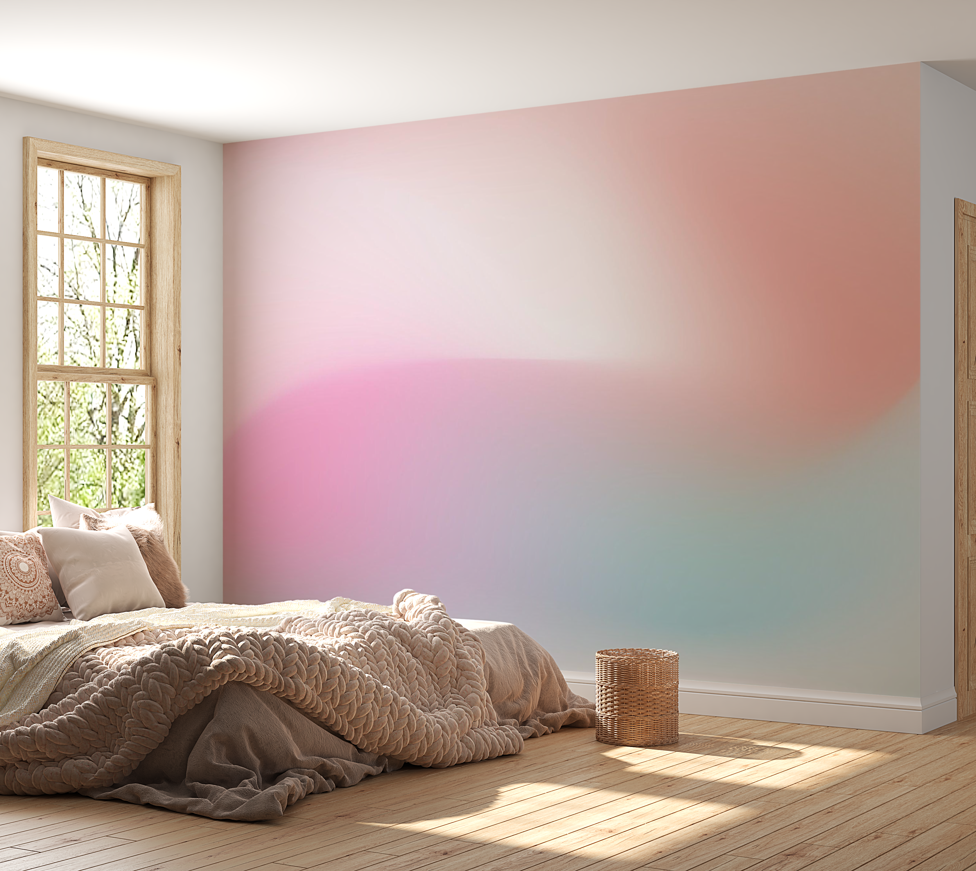 Premium Peel & Stick Wall Mural - Pastel Colors Abstract