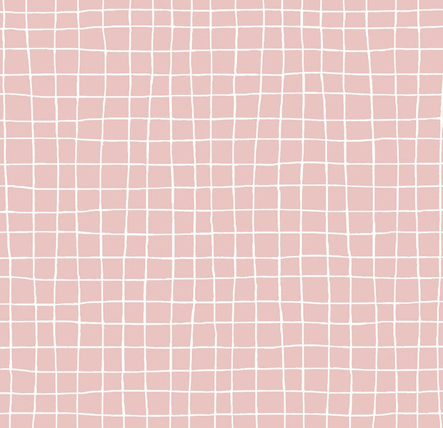 Premium Peel & Stick Wall Mural - Pastel Pink Grid