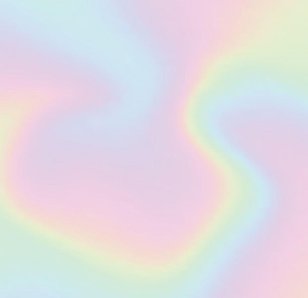 Abstract pastel colored wall mural on an interior wall.