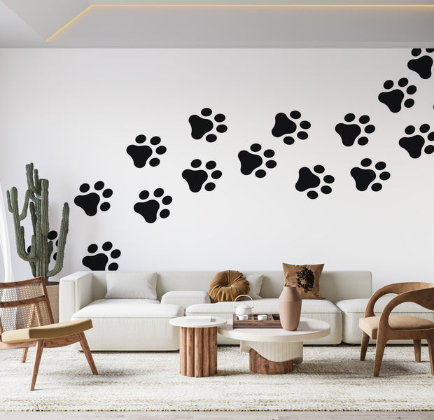 Premium Peel & Stick Wall Mural - Paw Prints Pattern