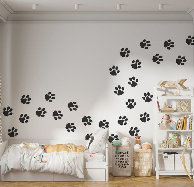 Premium Peel & Stick Wall Mural - Paw Prints