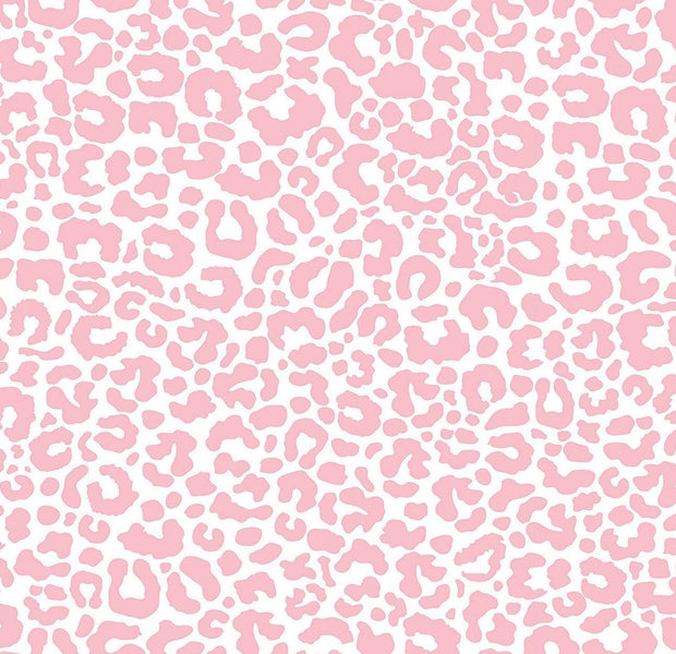 A close-up of a pink animal print wall mural with a leopard or cheetah pattern for interior decoration