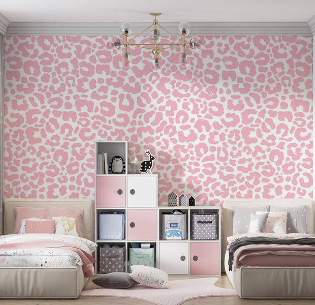 Premium Wallpaper Wall Mural - Pink Leopard Print 60"Wx40"H / Non-Woven Fleece