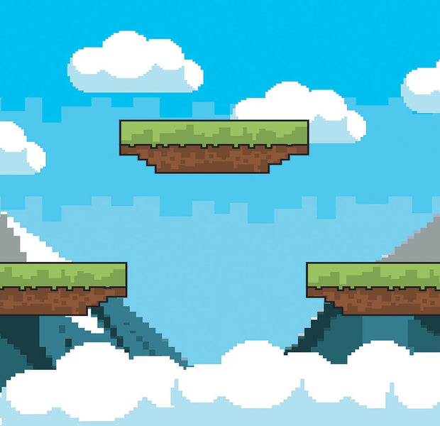 Premium Peel & Stick Wall Mural - Pixel Mountains