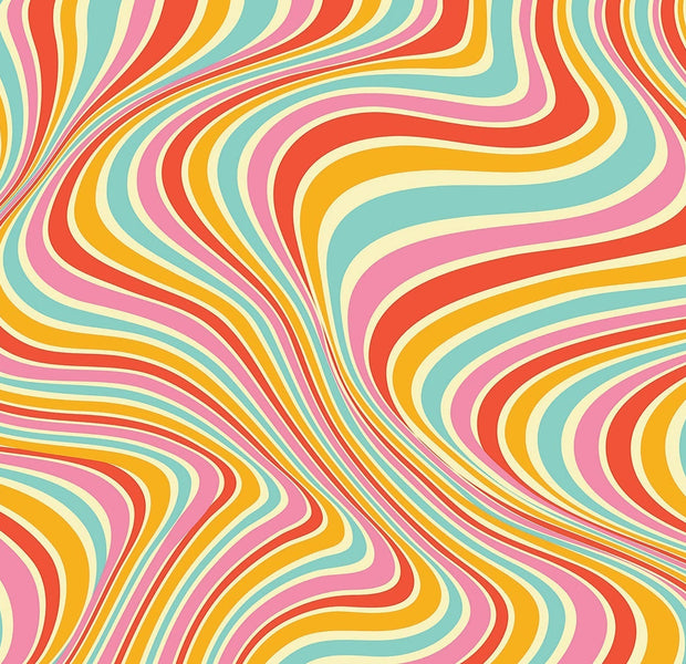 Premium Peel & Stick Wall Mural - Psychedelic Waves