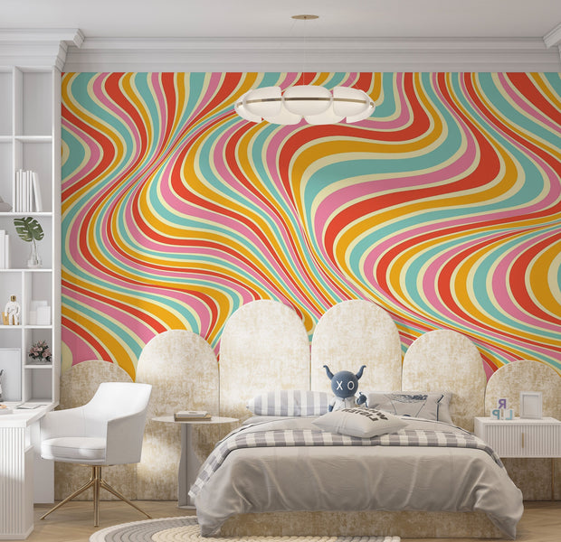 Premium Peel & Stick Wall Mural - Psychedelic Waves