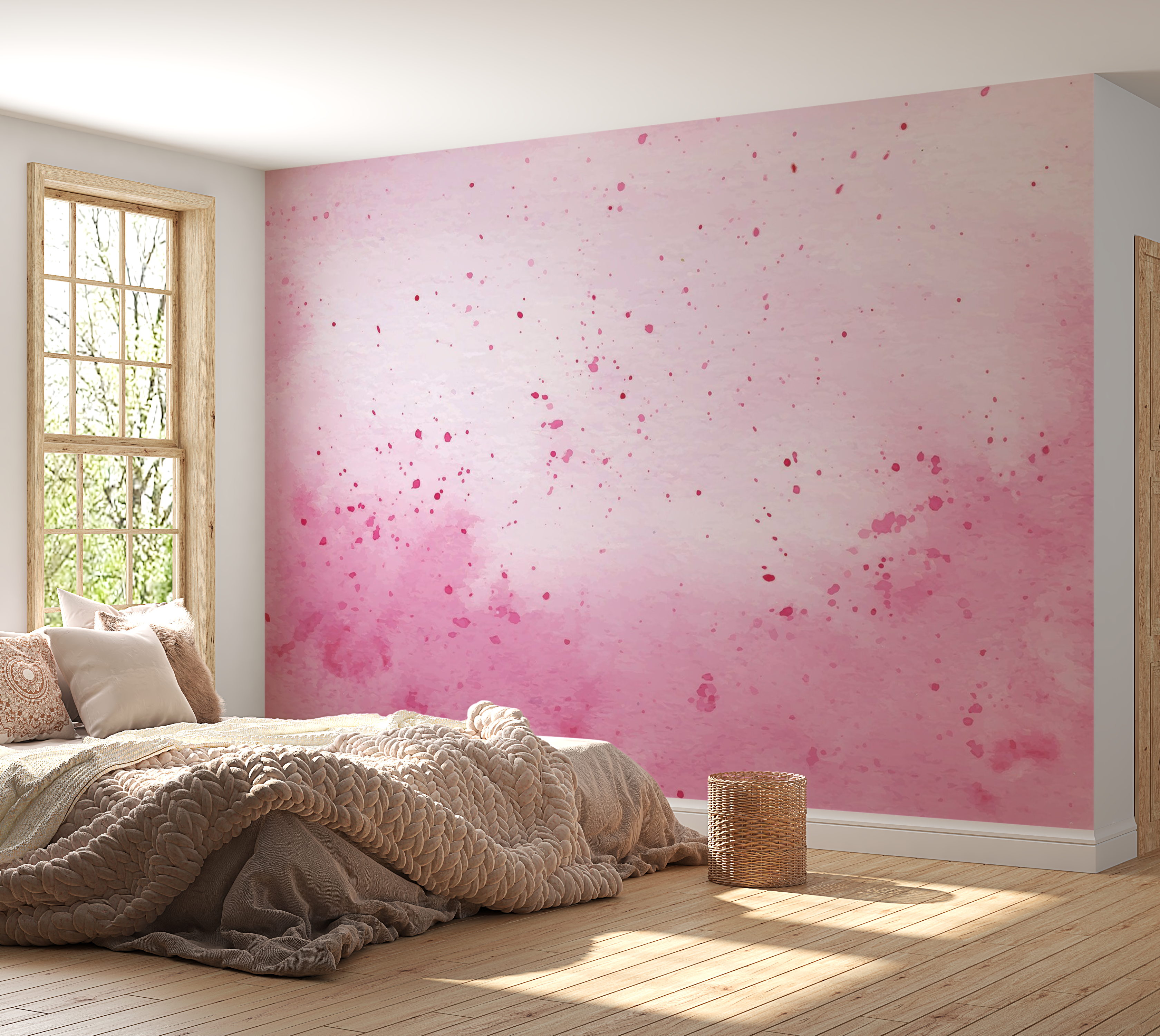 Premium Peel & Stick Wall Mural - Purple Watercolor Splash