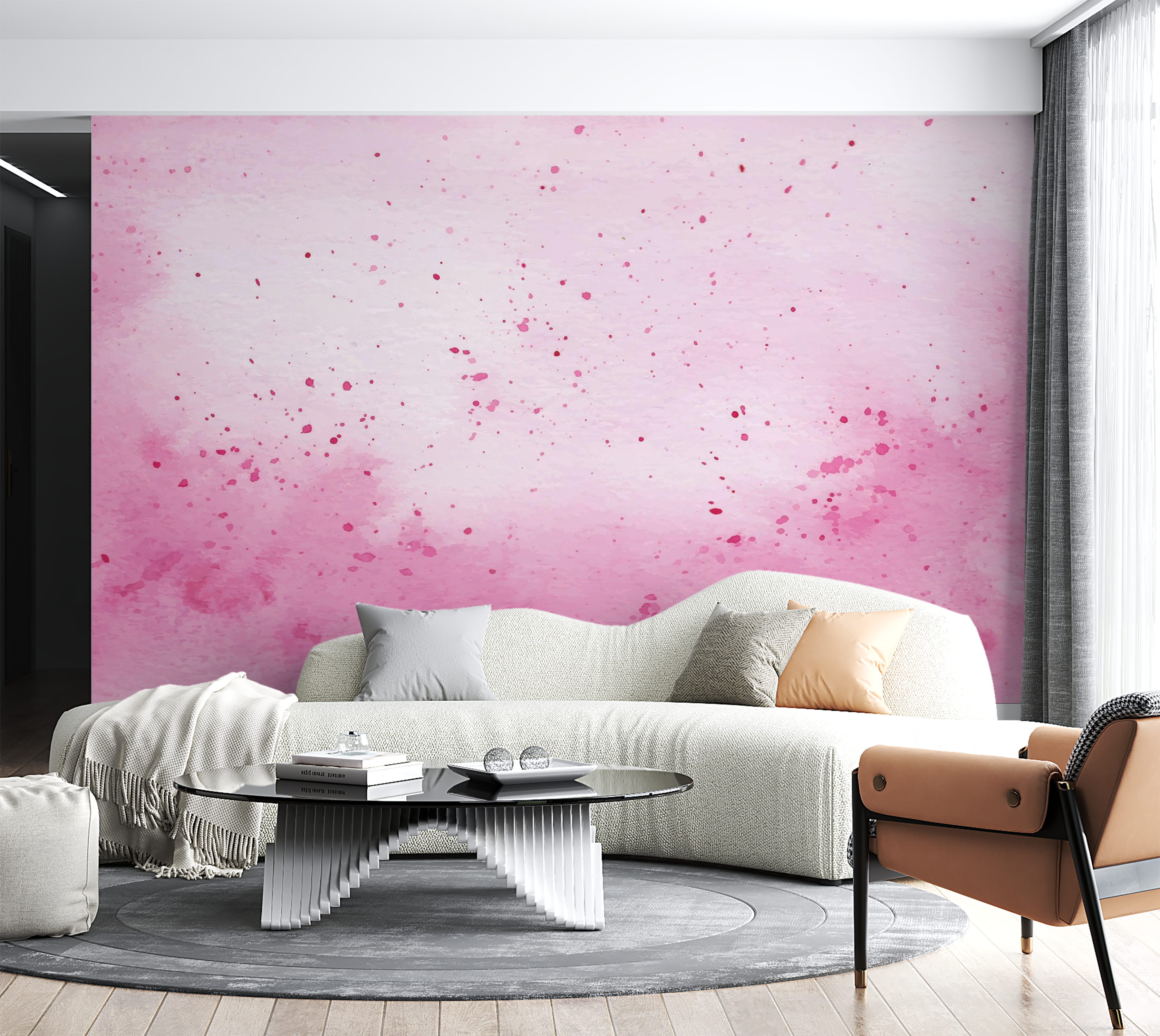 Premium Peel & Stick Wall Mural - Purple Watercolor Splash