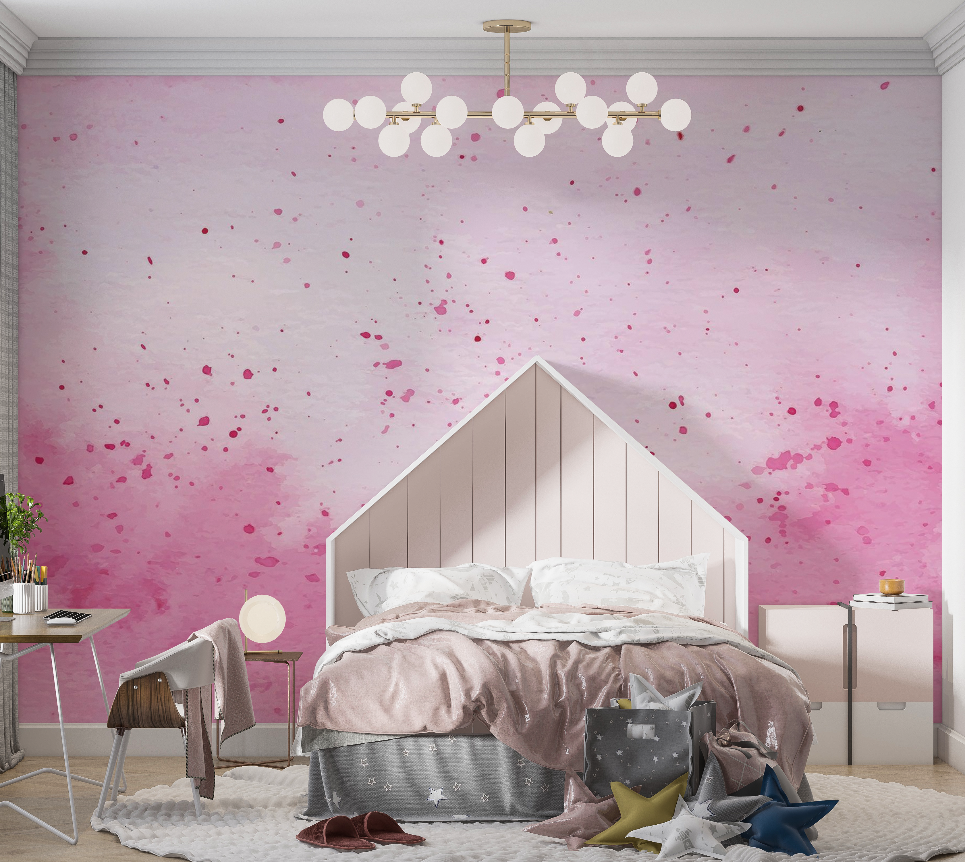 Premium Peel & Stick Wall Mural - Purple Watercolor Splash