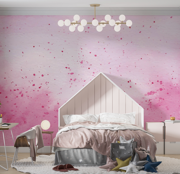 Premium Wallpaper Wall Mural - Purple Watercolor Splash 60"Wx40"H / Non-Woven Fleece