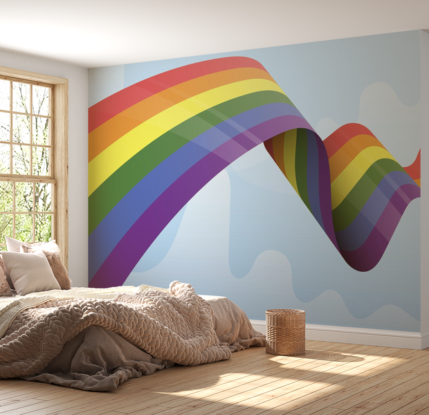 Premium Peel & Stick Wall Mural - Rainbow Abstract Art