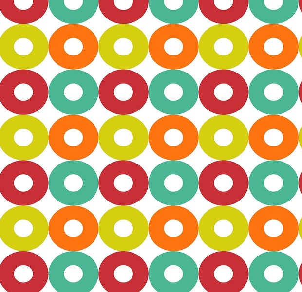 Premium Peel & Stick Wall Mural - Retro Circles Pattern